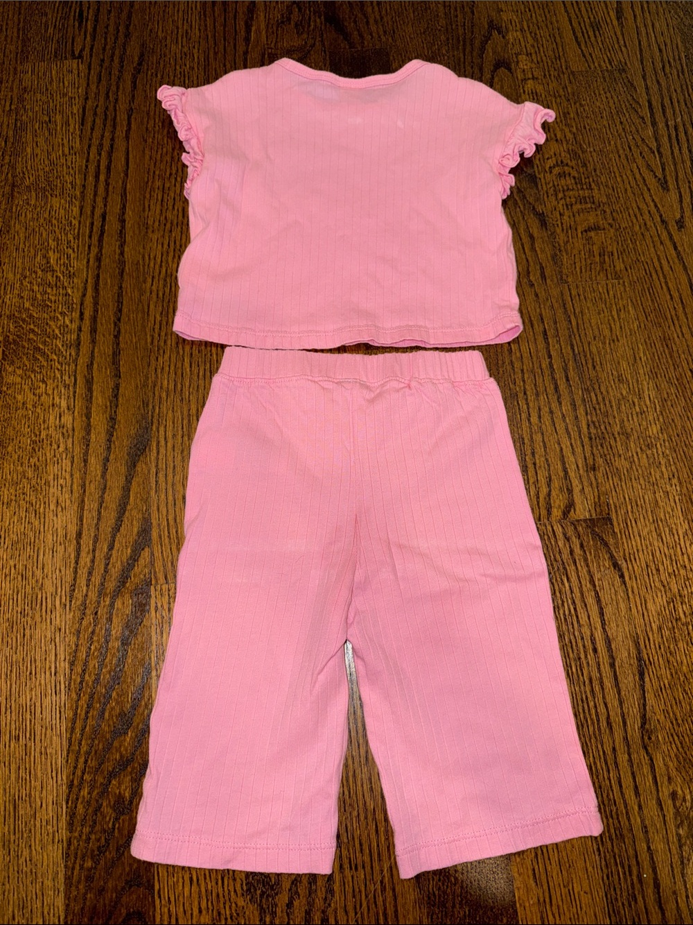 Old Navy Pink Ribbed Two-Piece Matching Set with Ruffle Sleeves - Picture 4 of 6